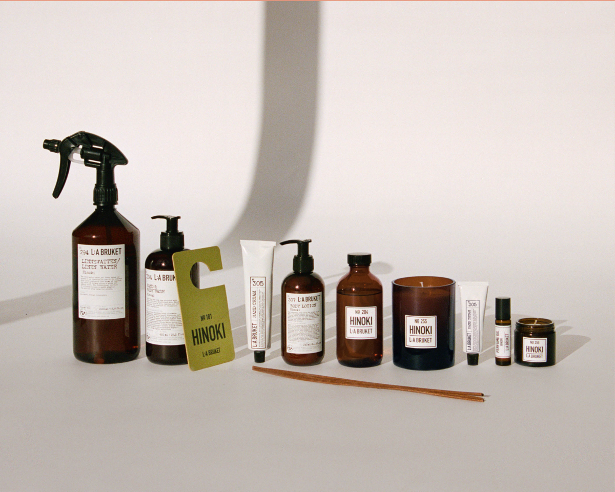 LA:BRUKET全系列扁柏香氣產品,包含居家香氛系列以及限量身體系列。
