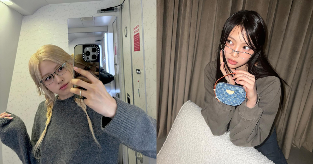 Rosé和Hyein示範復古眼鏡