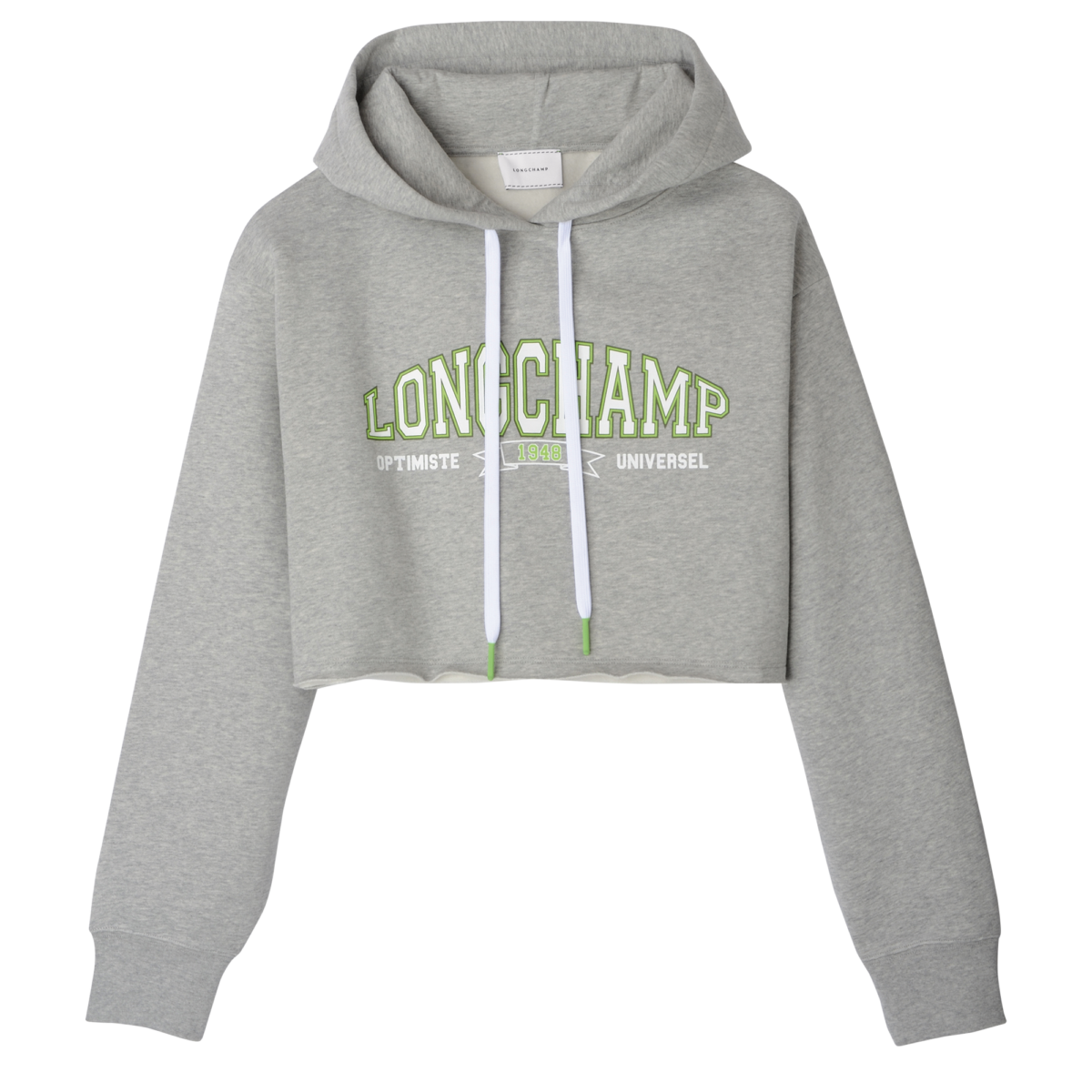 LONGCHAMP 2024 春夏服裝系列 短版抽繩帽T (灰色),NT$11,500