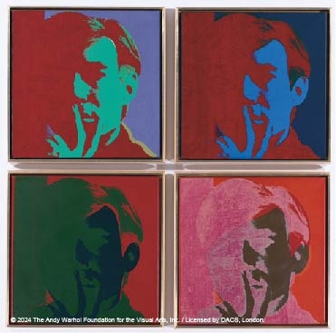 安迪沃荷（Andy Warhol）《Self Portrait》1966-7, Synthetic polymer, acrylic and silkscreen inks on linen