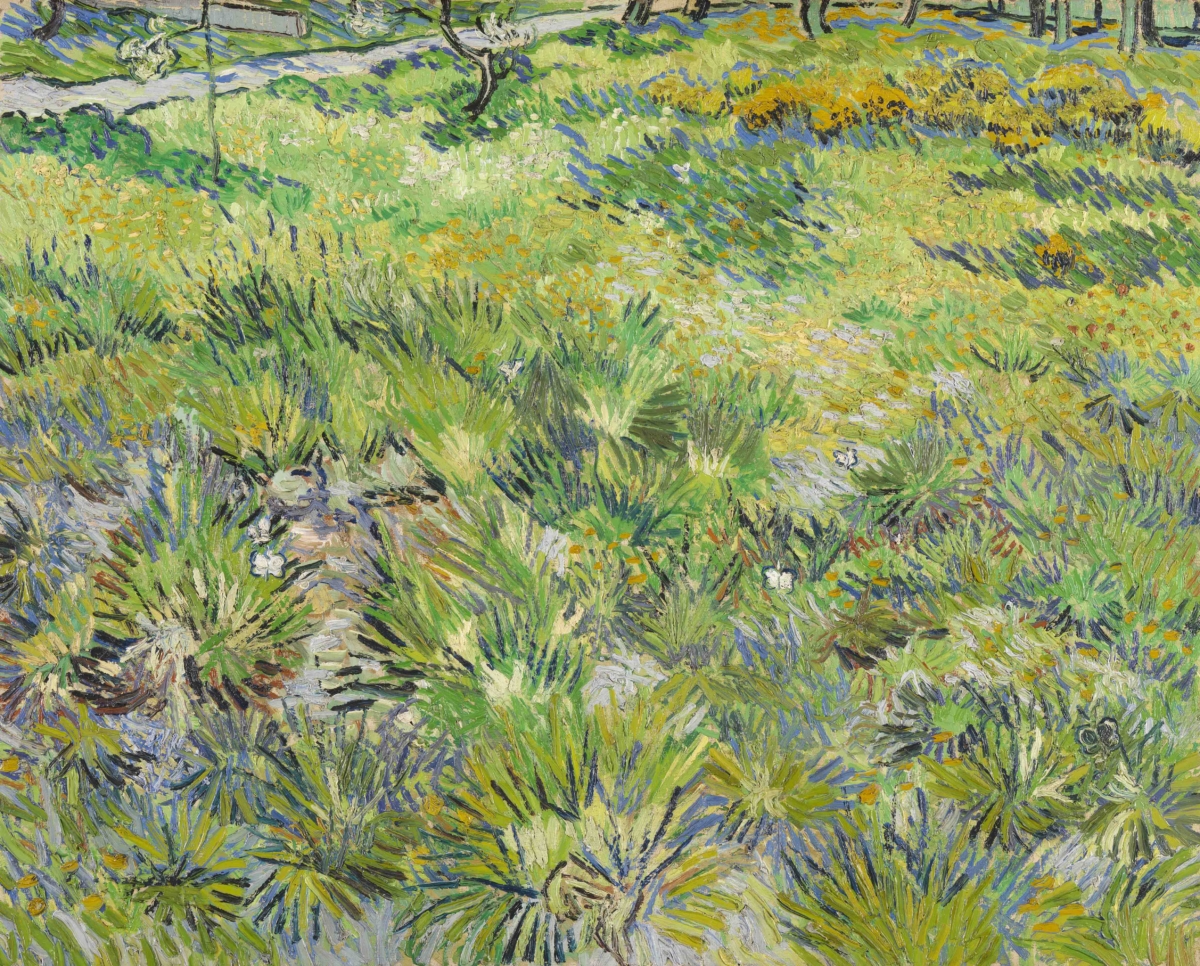 文森．梵谷（1853–1890）作品〈長草地與蝴蝶〉，1890年創作。