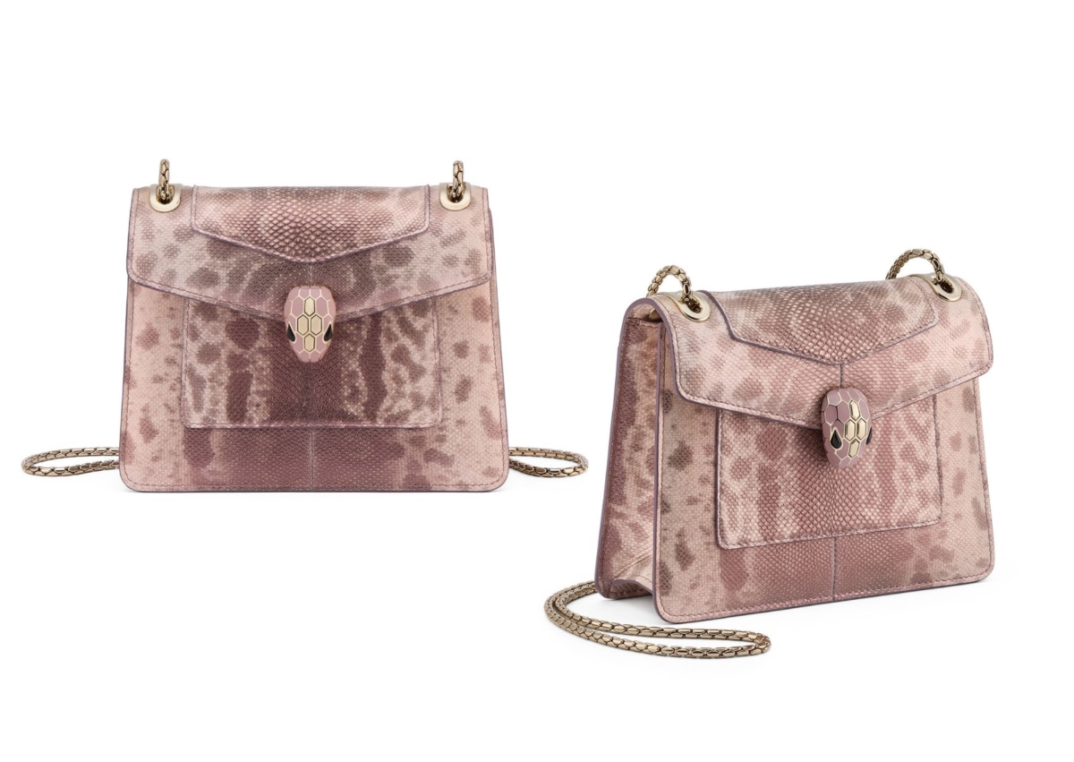 寶格麗 Serpenti Forever 珍珠蛋白石色水蛇皮肩背包,價格店洽