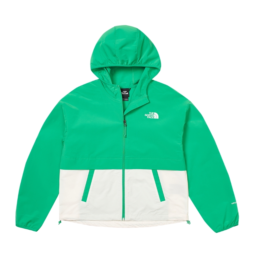 The North Face北面女款米綠拚接防潑水連帽防風外套,NT$3,480