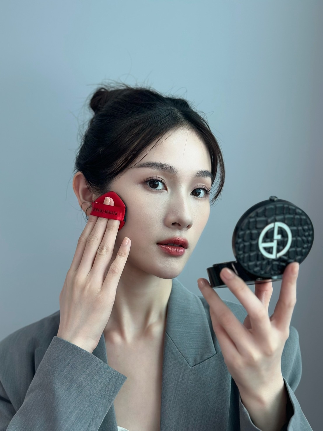 ARMANI BEAUTY 完美絲絨持久氣墊粉餅 奢黑鱷紋限定包裝