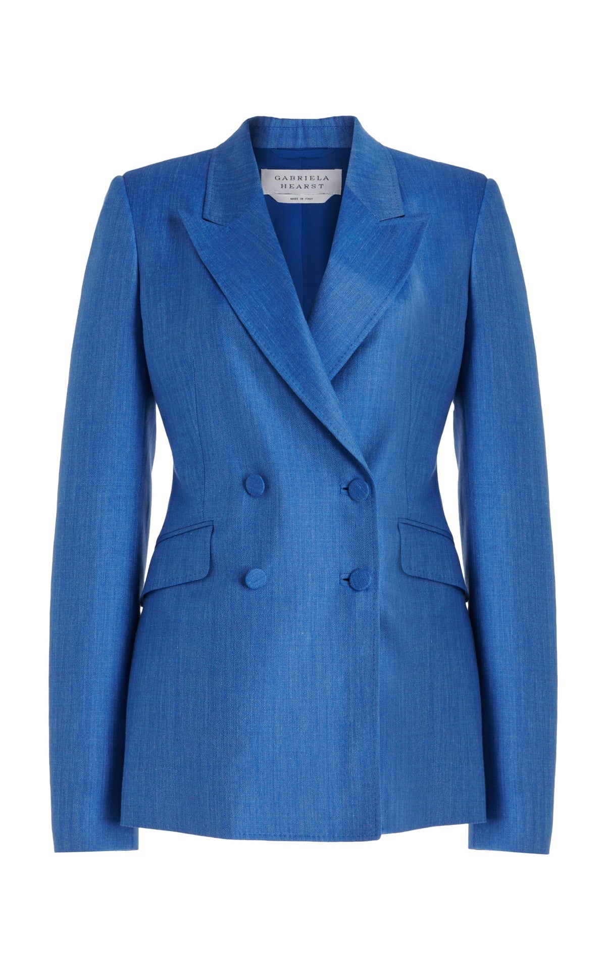 Stephanie Blazer in Sapphire Silk Wool with Linen