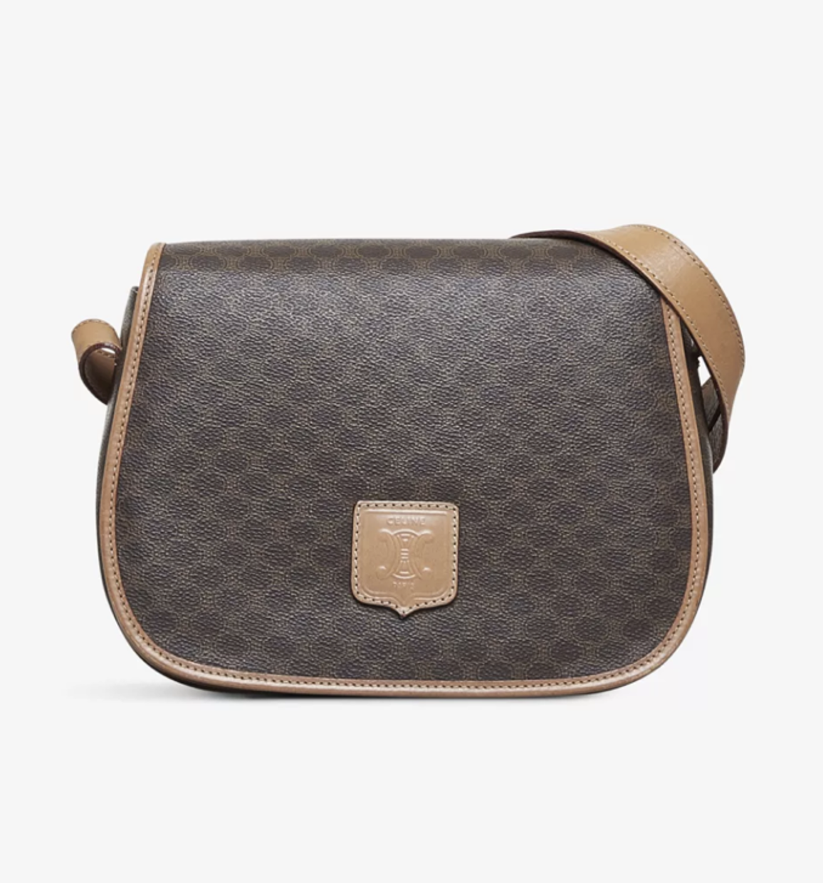 中古 Celine Macadam 塗層帆布斜跨包