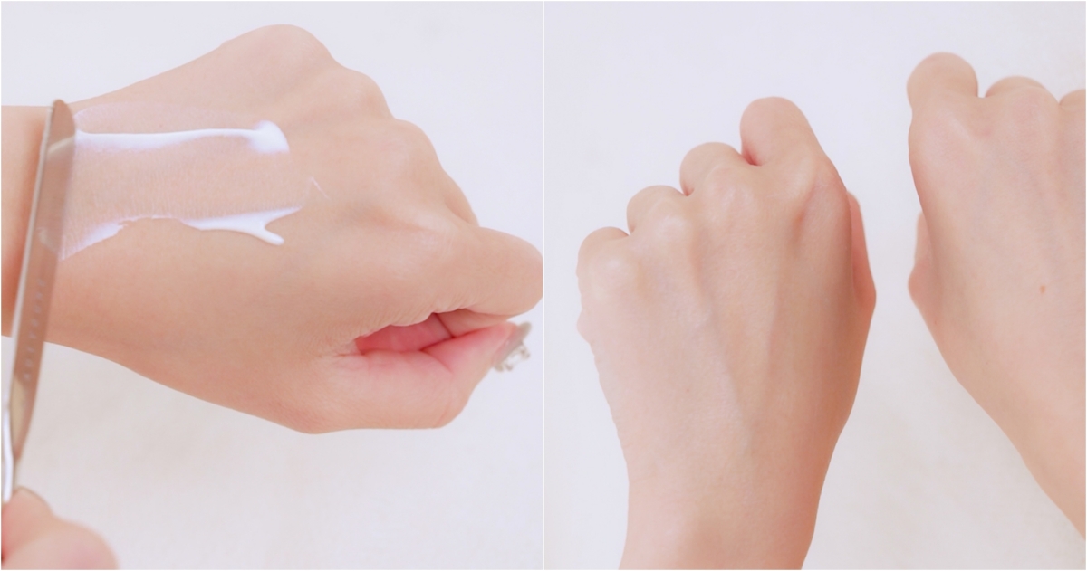 ELIXIR怡麗絲爾彈潤多效美肌乳質地試色