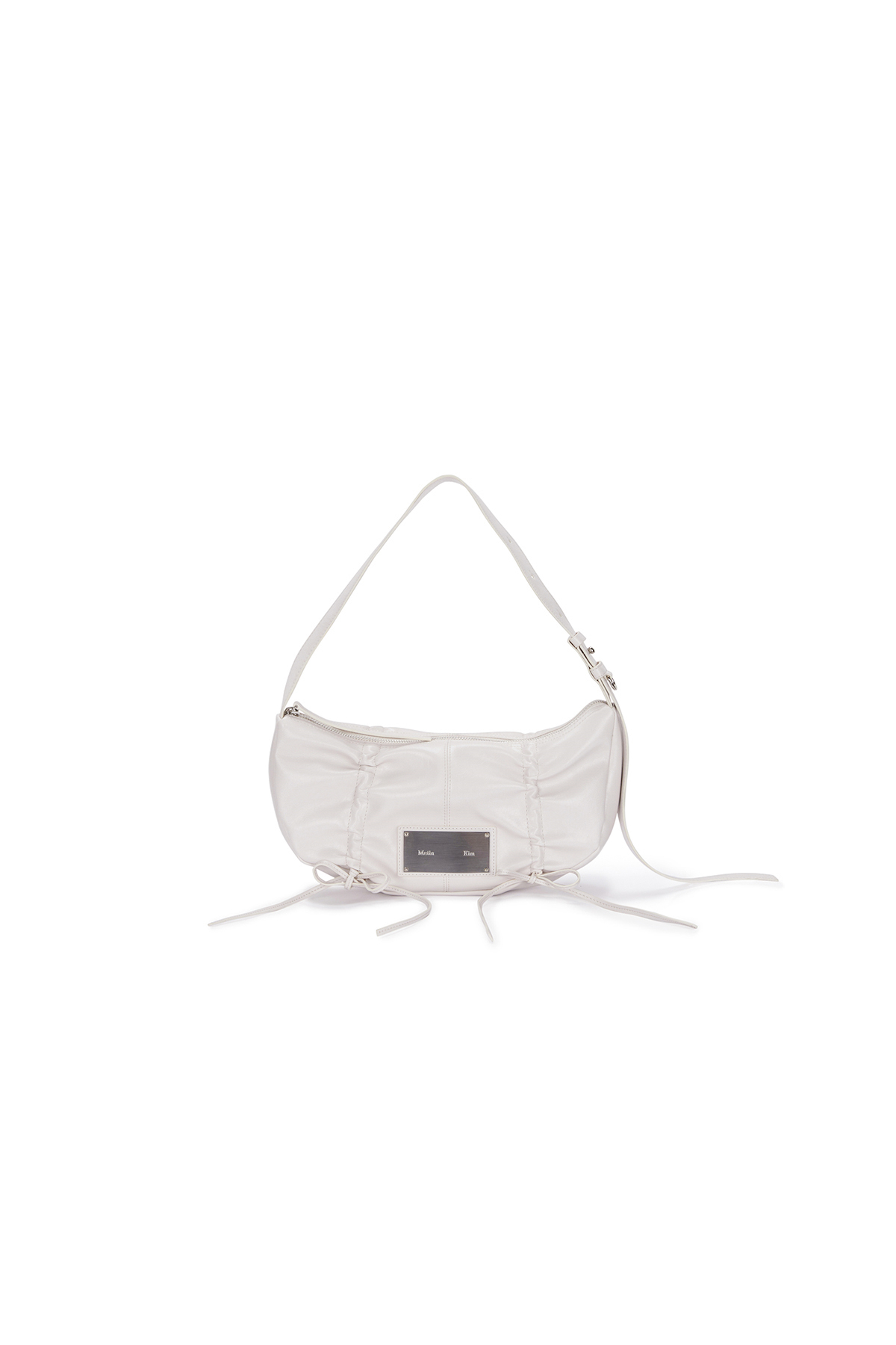 MATIN KIM HALF SHIRRING RIBBON ROUND BAG