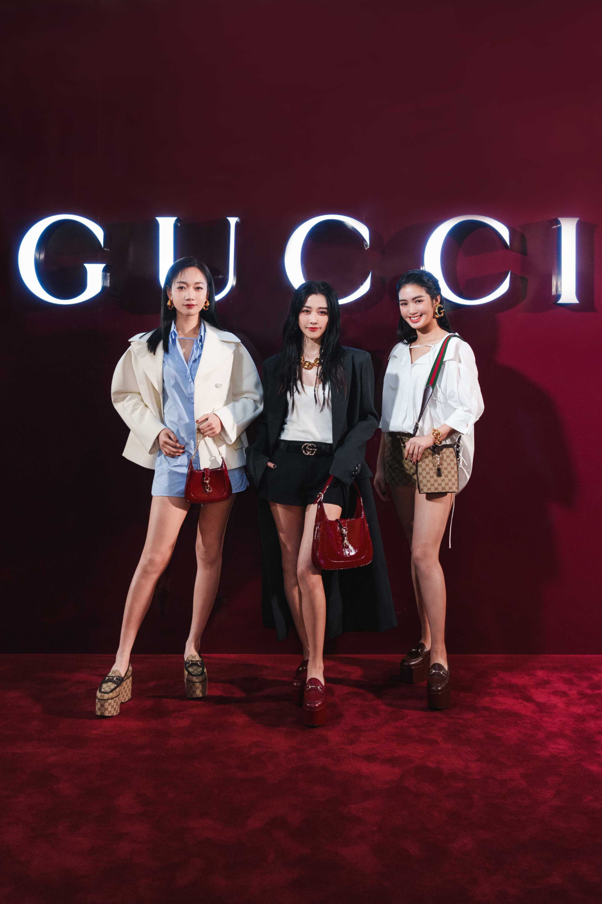 GUCCI ANCORA時尚藝術特展 敘寫全新義式奢華時尚 邵雨薇(中)吳卓源(左)雷嘉汭(右）首度攜手亮相