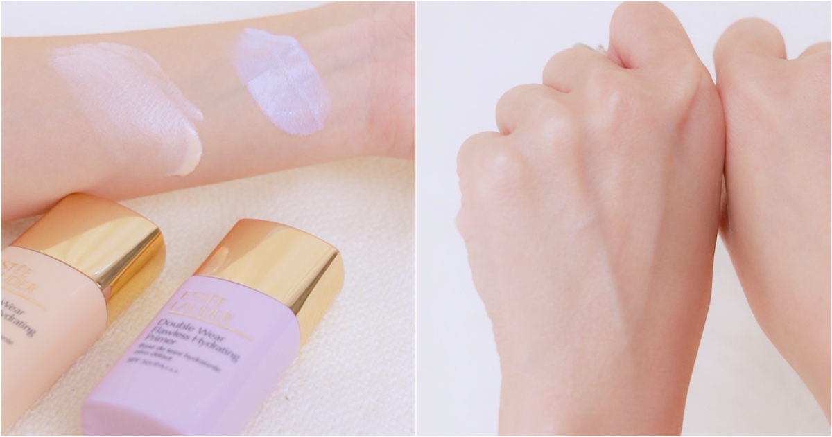 雅詩蘭黛粉持久氣色美美蜜桃乳質地試色