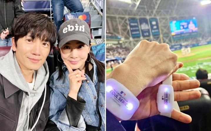 池晟與李寶英夫妻倆也有一起來看球賽