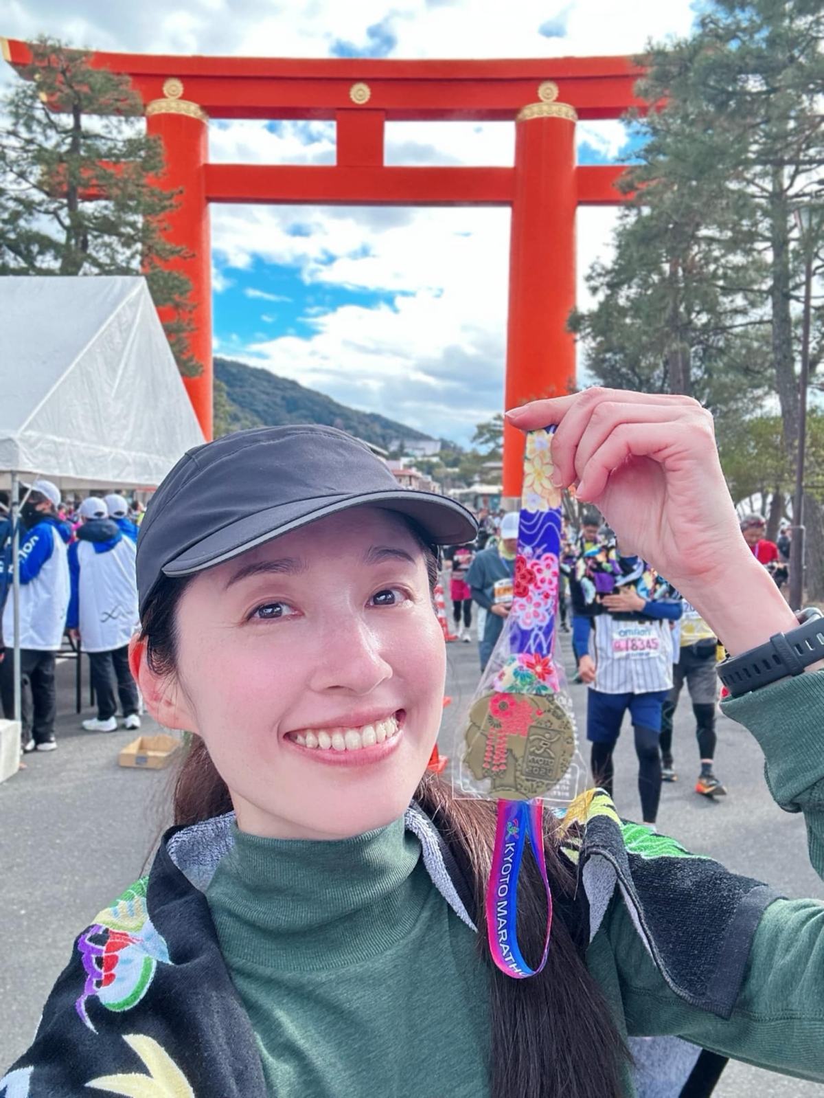 田中千繪2月中旬在京都馬以42.195公里順利完賽。