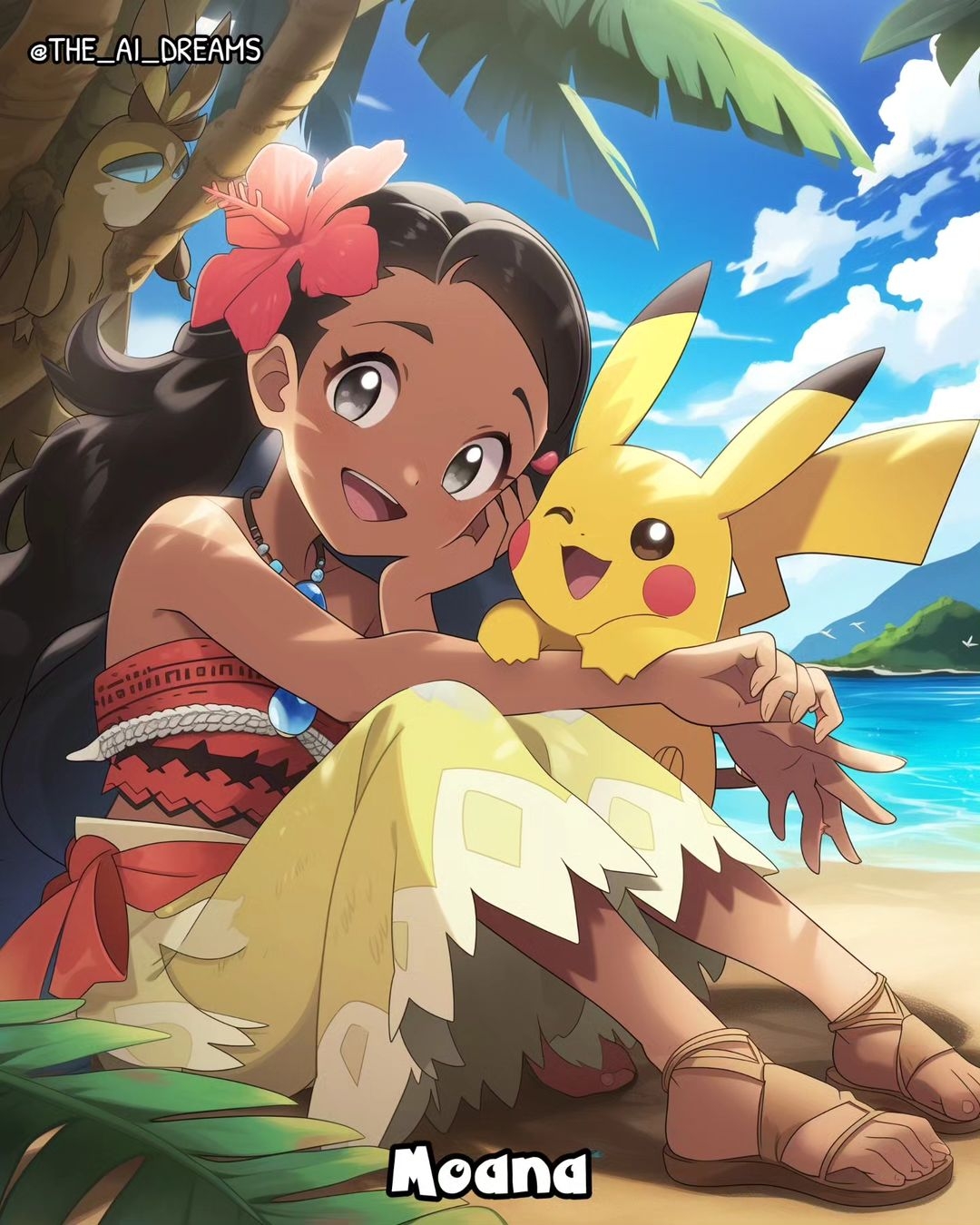 莫阿娜變成《精靈寶可夢》訓練員