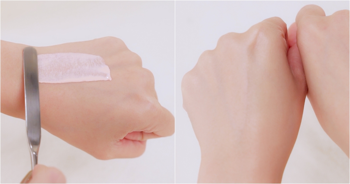 INTEGRATE光透素裸顏美肌UV乳質地試色