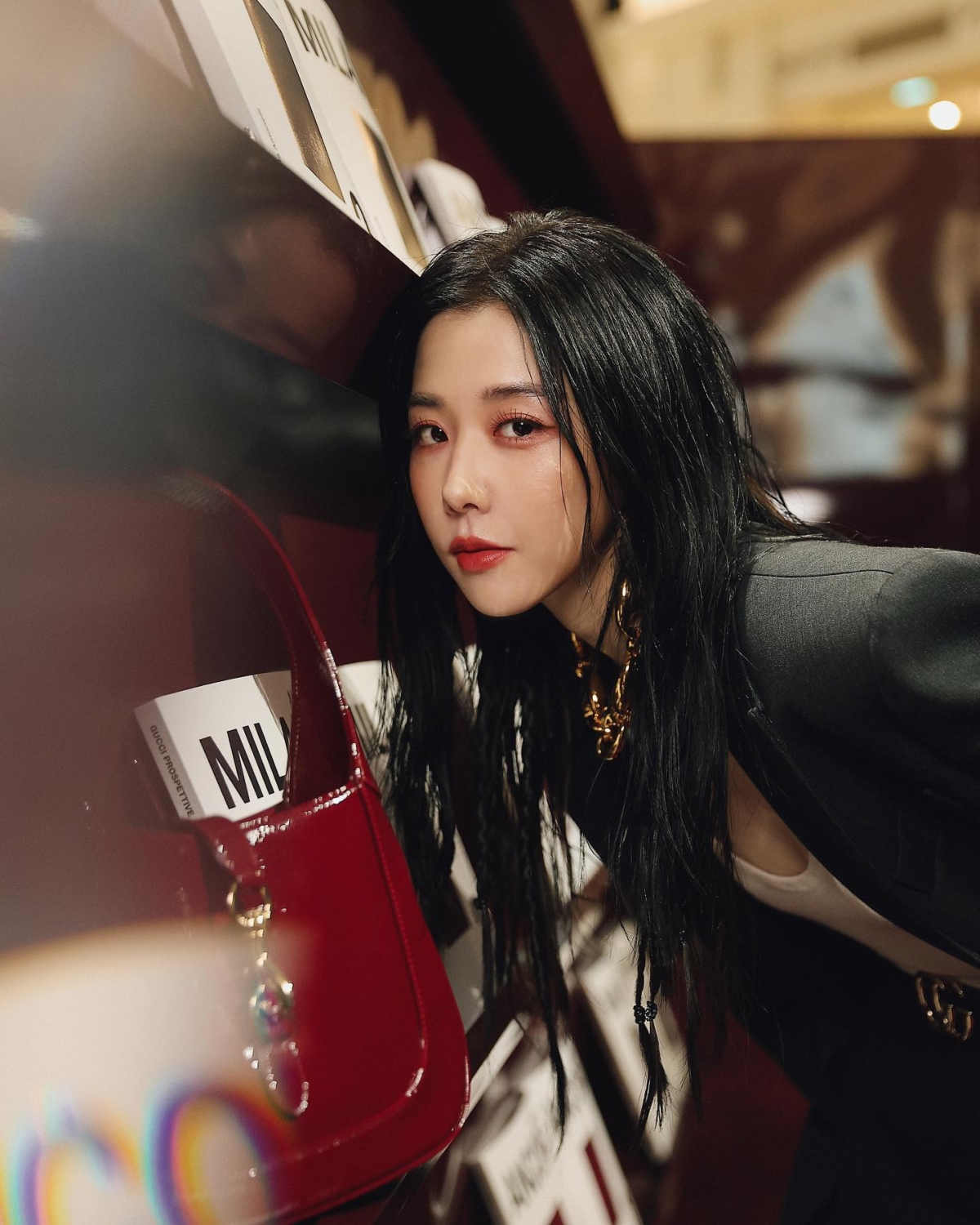 邵雨薇出席台北101 GUCCI ANCORA時尚藝術特展