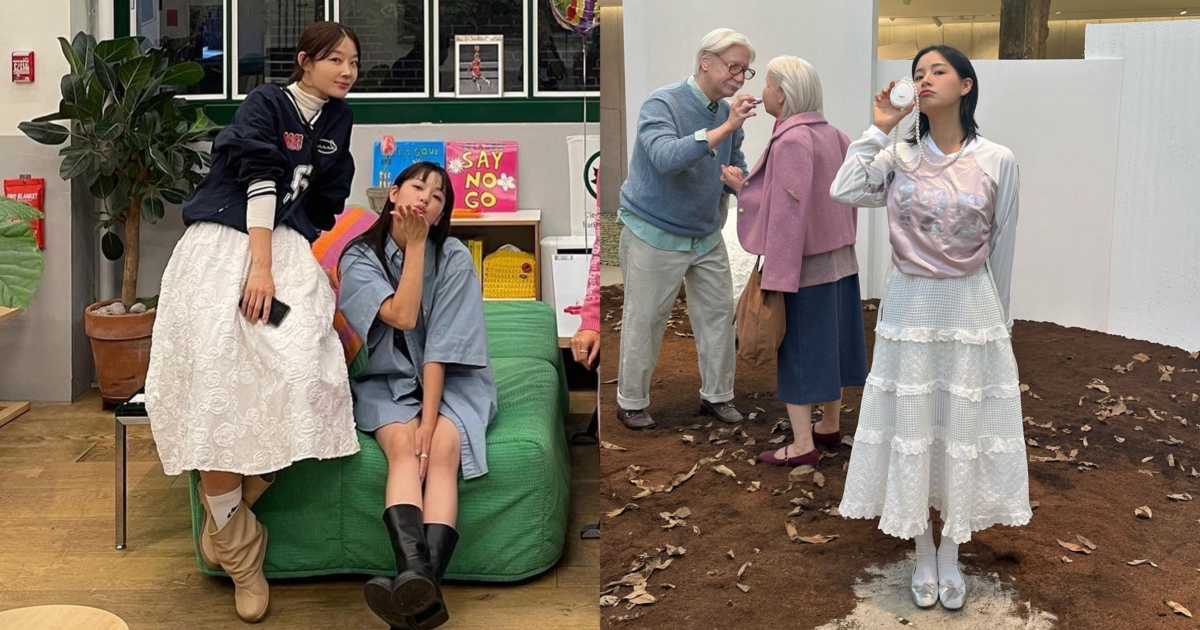 復古球衣搭配蛋糕長裙穿搭靈感