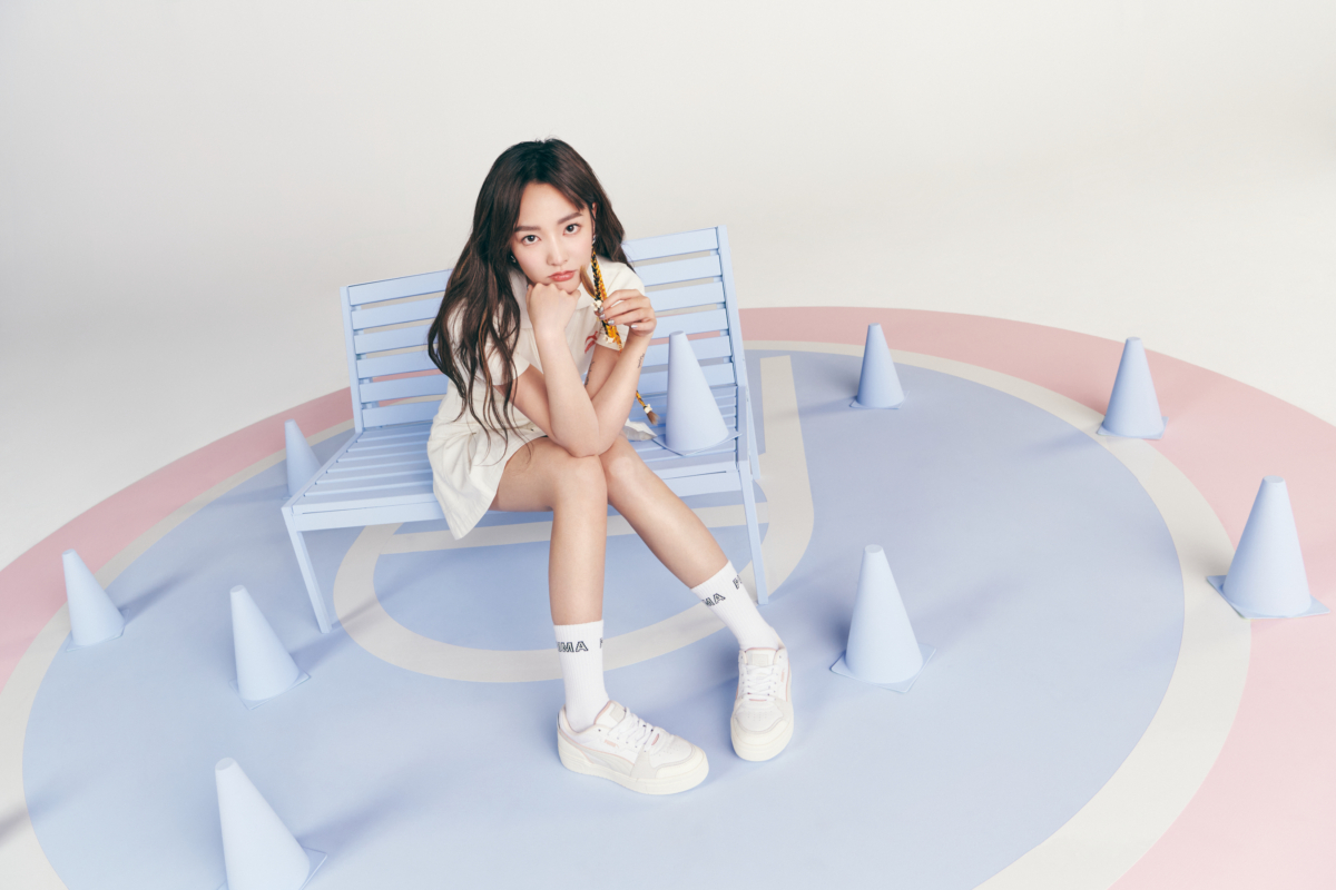 王淨穿搭PUMA CA PRO 復古厚底小白鞋