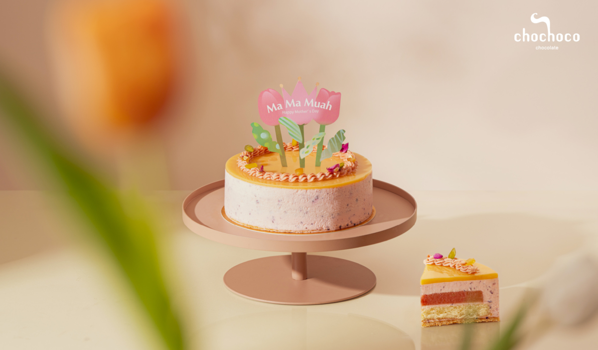 Chochoco「玫瑰葡萄柚慕斯蛋糕」夢幻精緻。