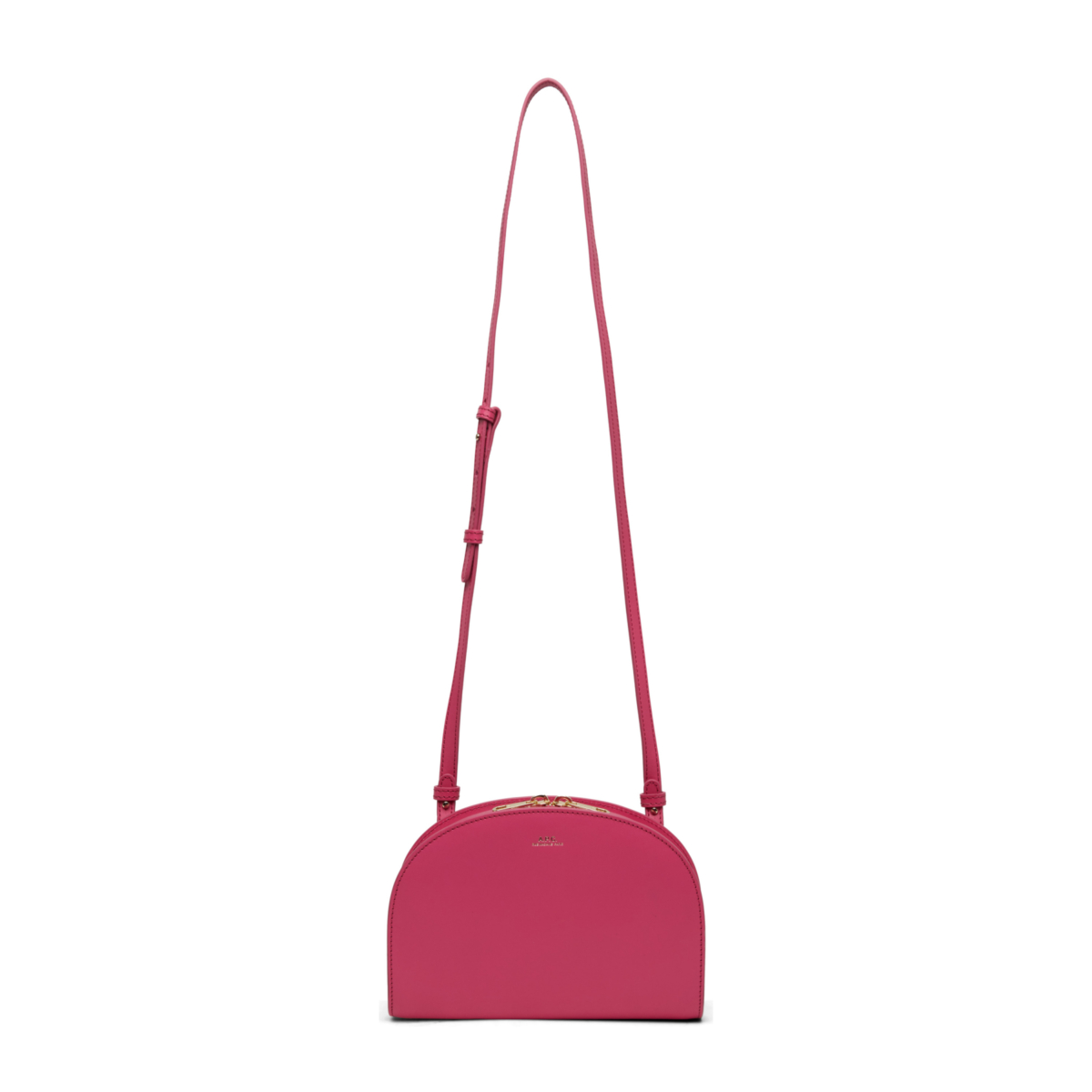 A.P.C. 紫紅色經典半月肩帶手拿包，NT$15,400