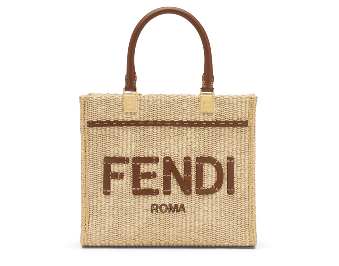 Fendi Sunshine Shopper 拉菲草編織(小)，NT$82,000