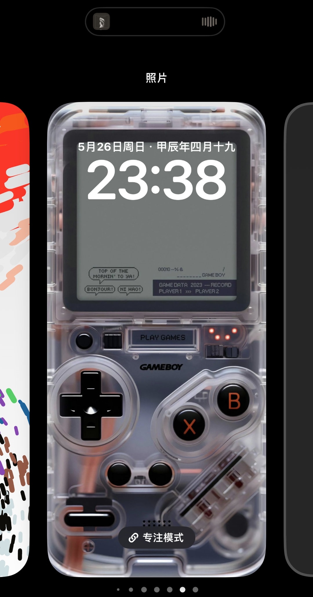 iPhone手機套用Game Boy桌布的模樣