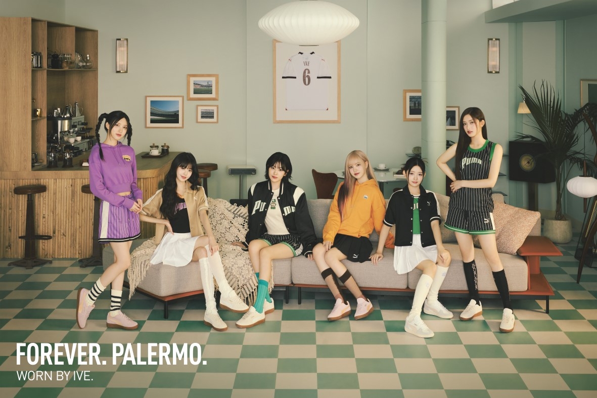 大勢女團 IVE穿上PUMA PALREMO 初戀馬卡龍新色