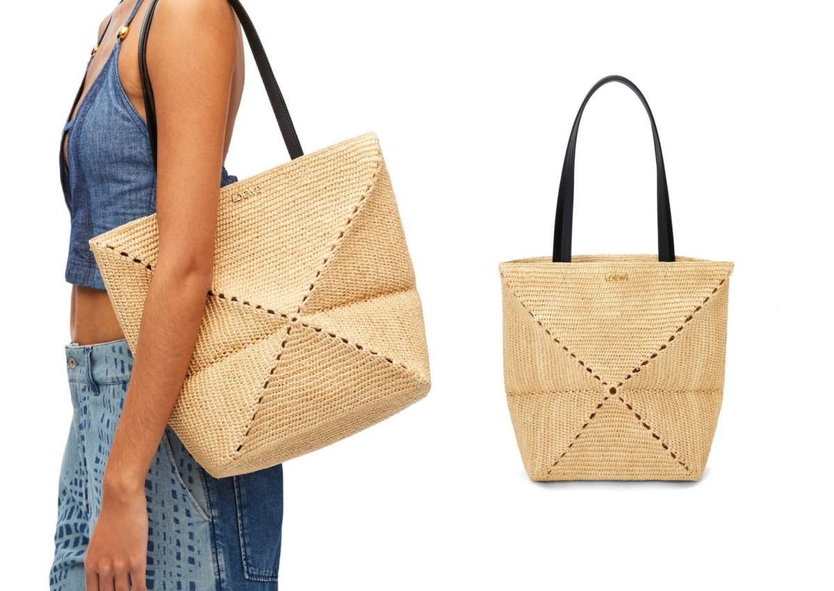 LOEWE Puzzle Fold Tote 拉菲草托特包，NT$ 55,300