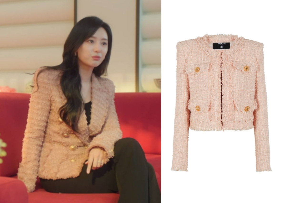 Balmain 無領4PKTS粗花呢夾克(裸玫瑰) ,價格店洽