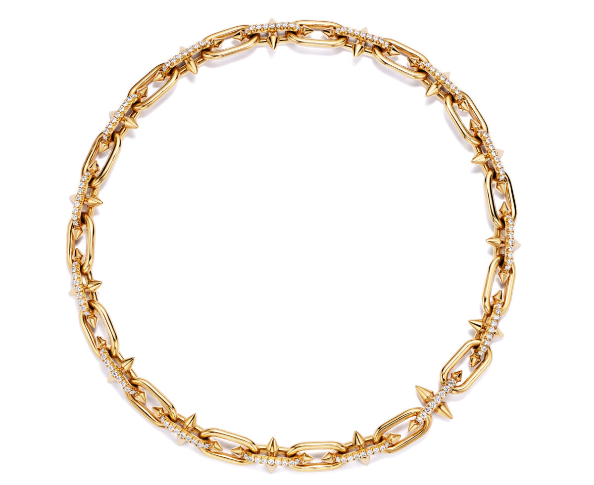 Tiffany Titan by Pharrell Williams系列 18K 黃金鋪鑲鑽石項鍊（中型款）