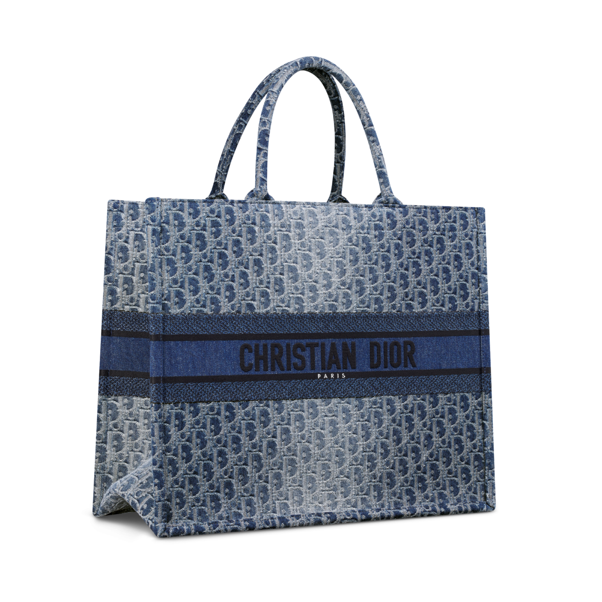 DIOR BOOKTOTE 藍色煙燻 OBLIQUE 丹寧大型托特包，NT$ 105,000