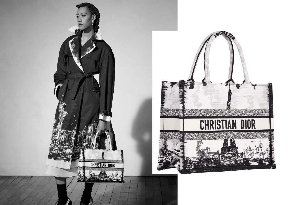 Dior Book Tote 艾菲爾鐵塔刺繡中型托特包,NT$ 115,000