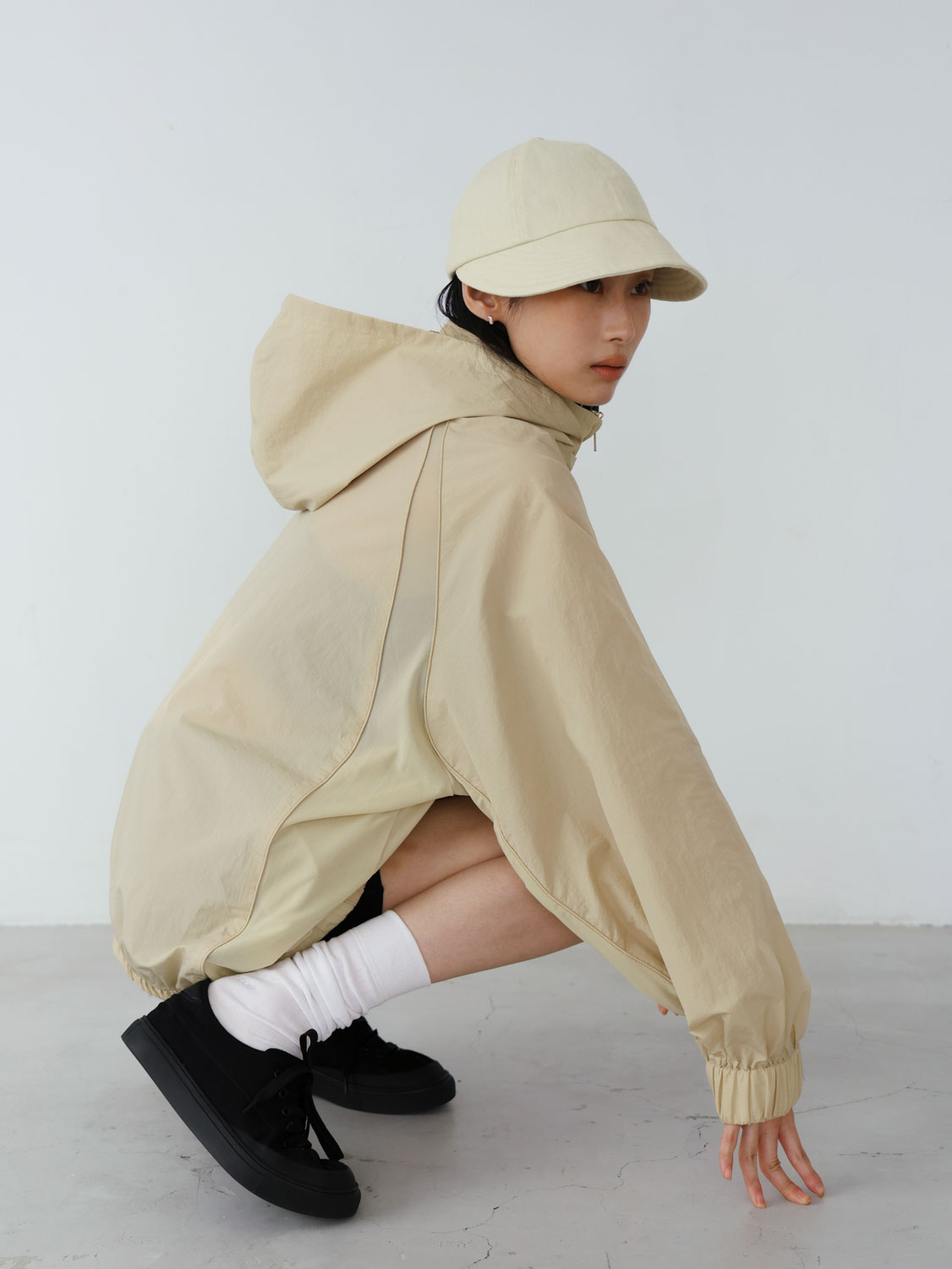 STUDIO DOE Gender Free 輕挺防曬連帽外套(女) (S/M) (梨黃 / 黑)，NT$2,880