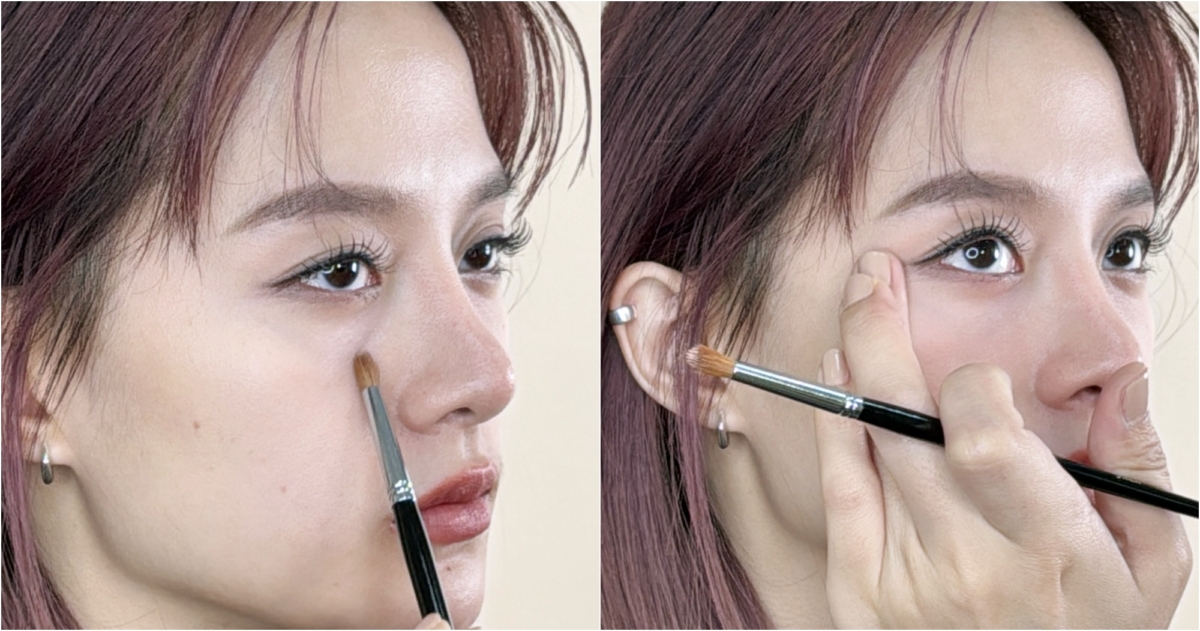 黑眼圈遮瑕步驟01：校色