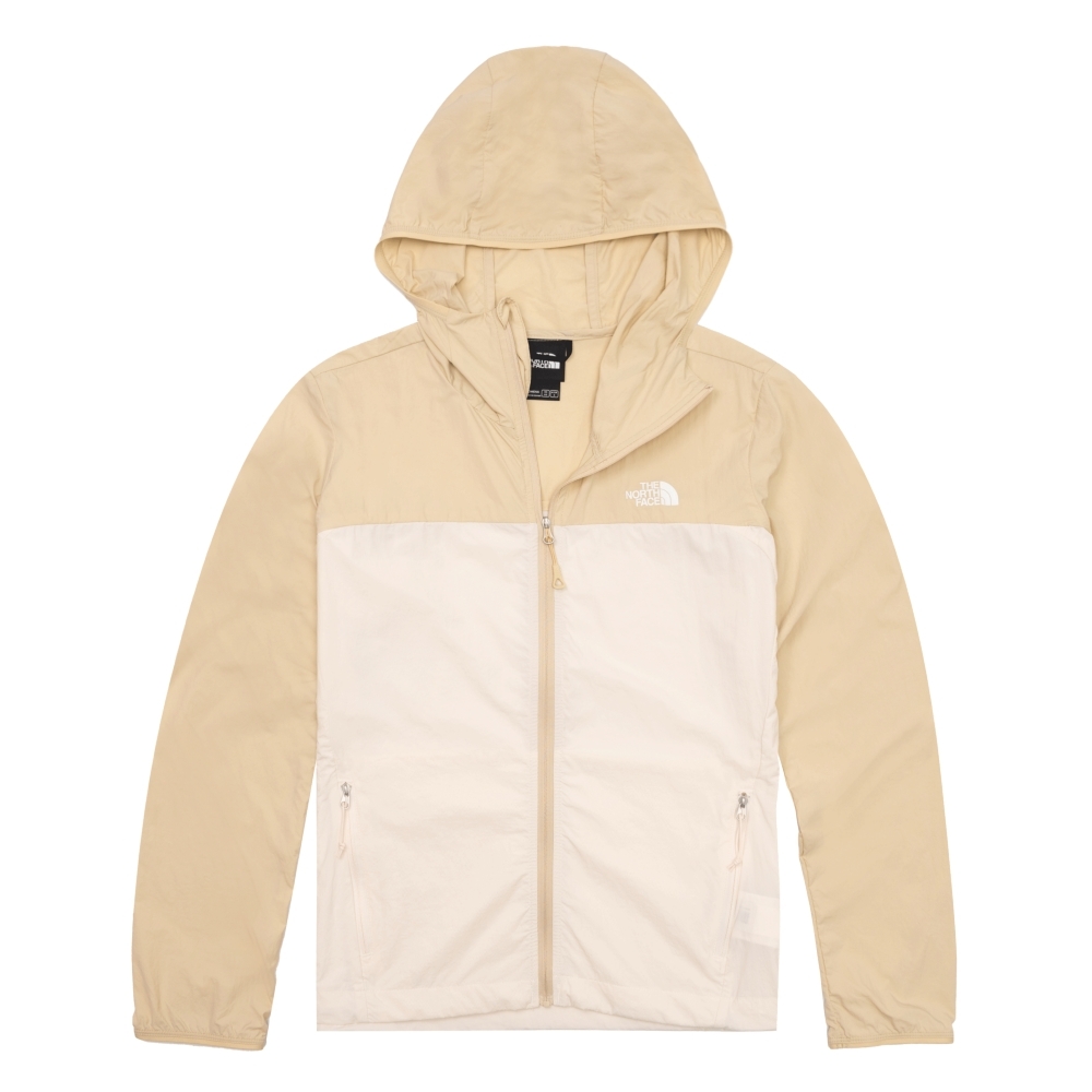 The North Face 女款UPF米白色涼感透氣防曬休閒連帽外套，NT$4,380