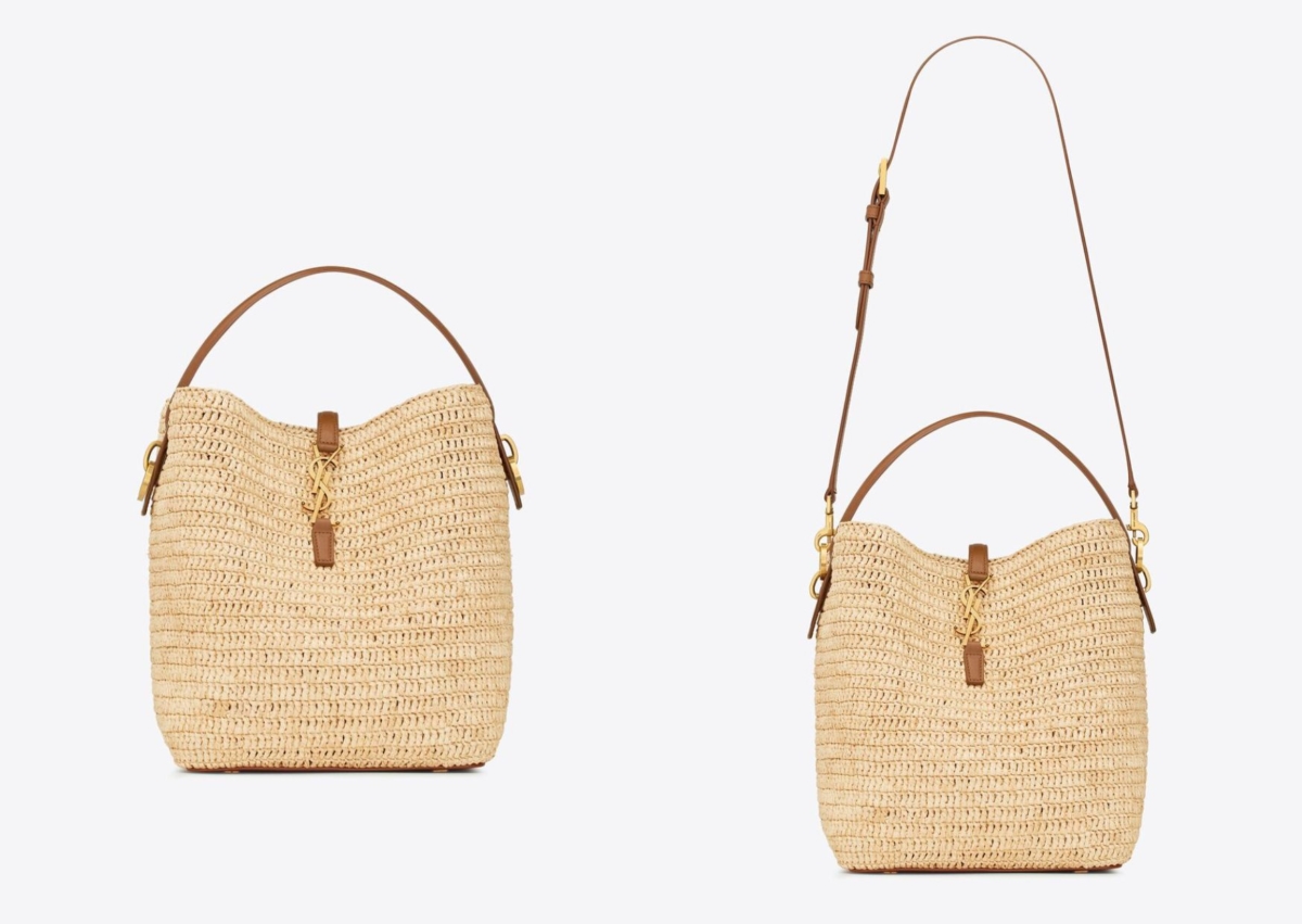 Saint Laurent LE 37編織拉菲草及植鞣皮革手袋，NT$ 96,650