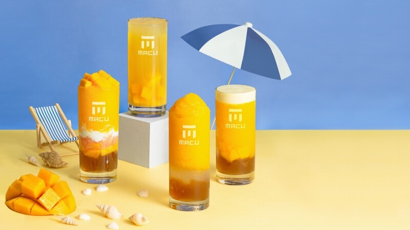 麻古茶坊「芒果全系列」豪氣地將芒果添好給滿。