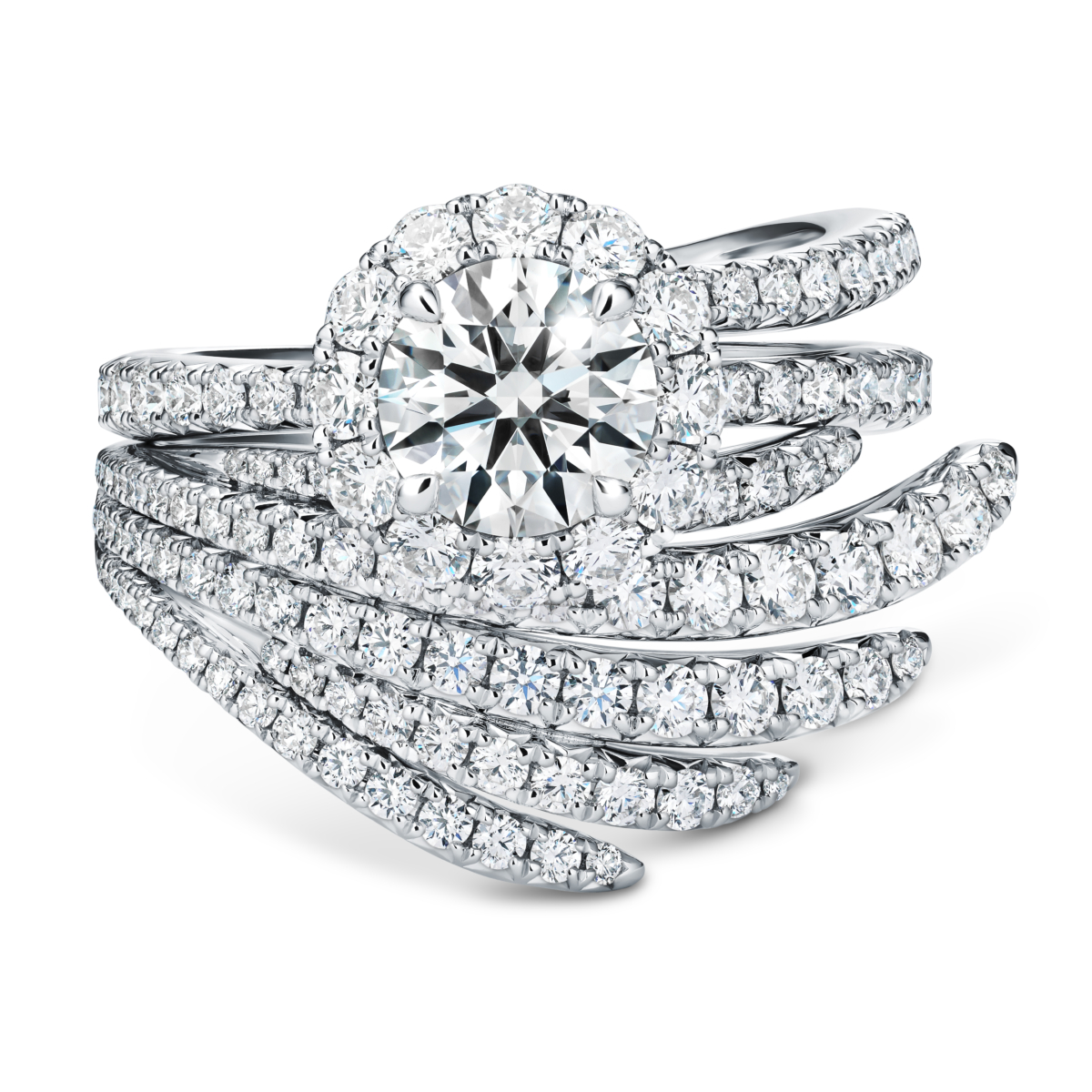 Hearts On Fire_Vela Halo 鉑金鑲鑽戒指