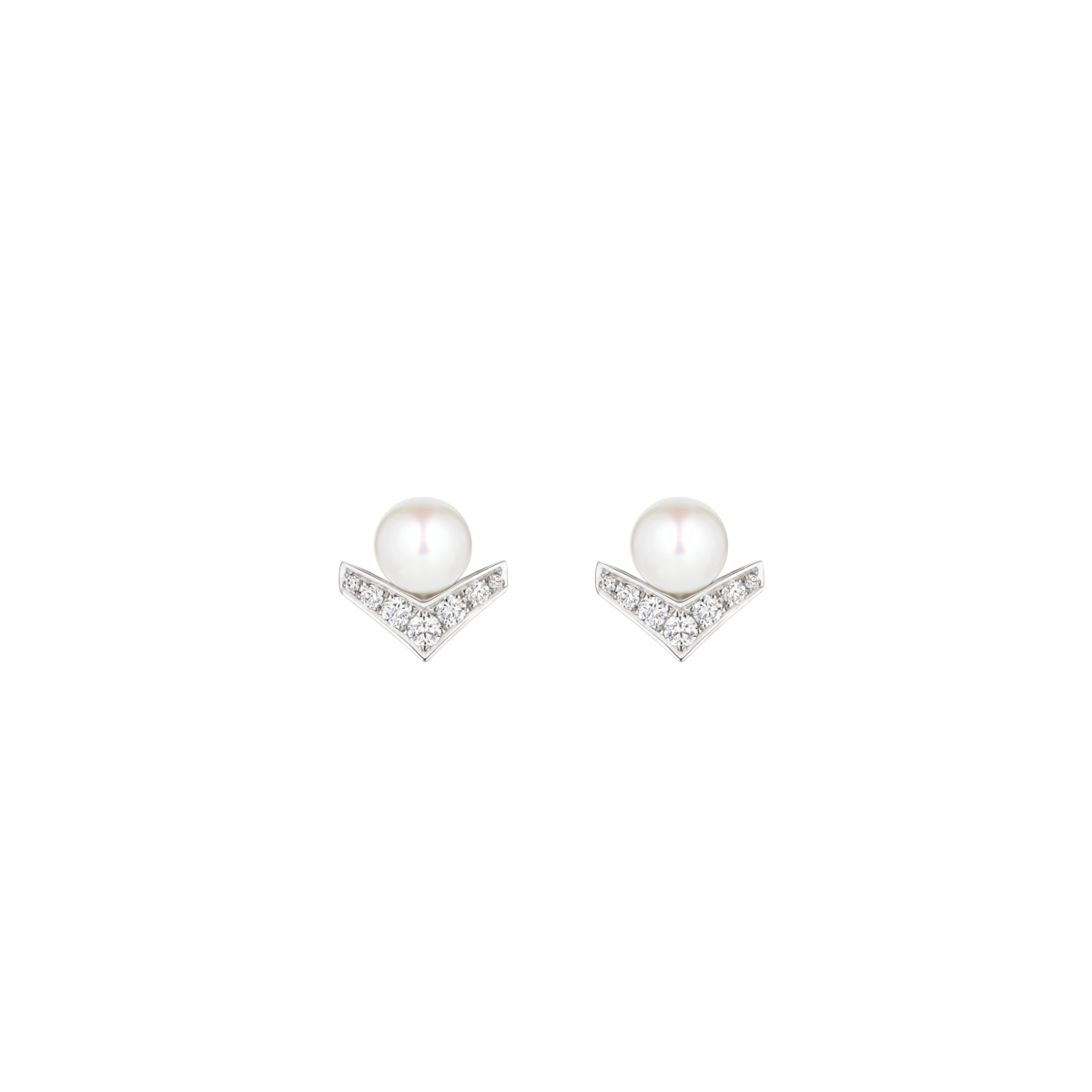 CHAUMET Joséphine Aigrette 耳環(18K 白金、Akoya 珍珠、鑽石)參考價格:NT$111,000
