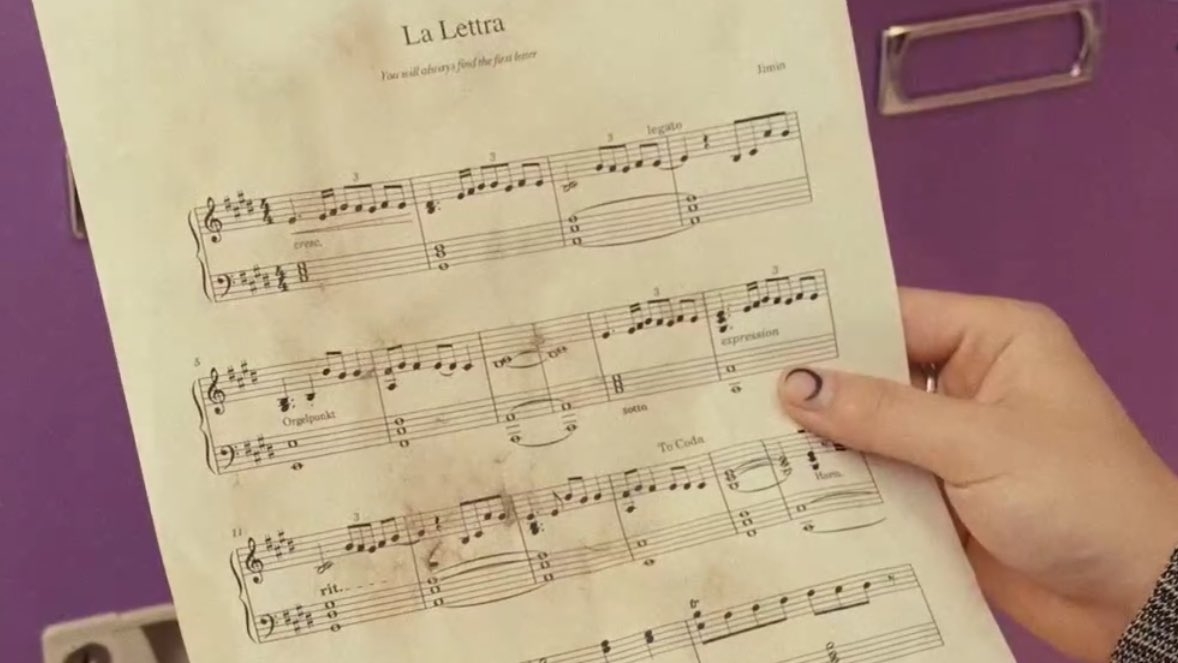 Jimin新專輯《MUSE》影片出現的神秘樂譜