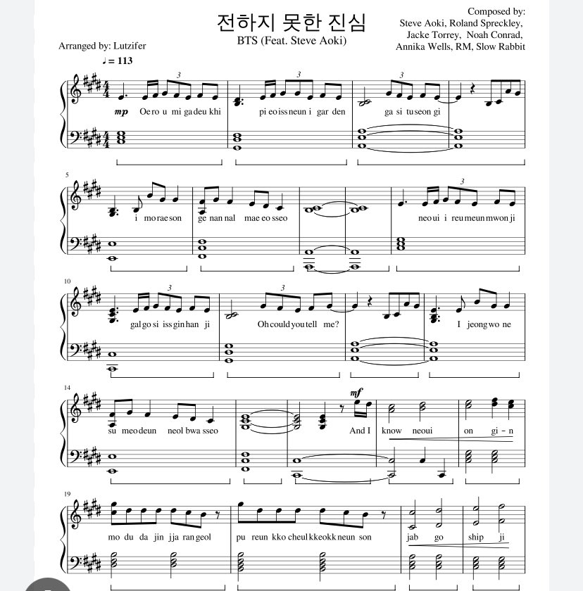 The truth untold樂譜