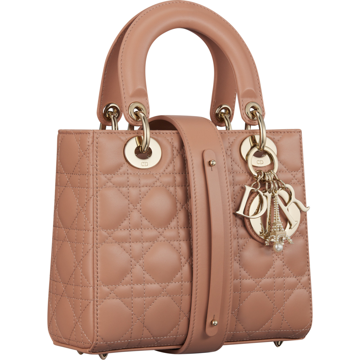 Lady Dior My ABCDior 玫瑰裸色與艾菲爾鐵塔掛飾小型款,NT$ 200,000