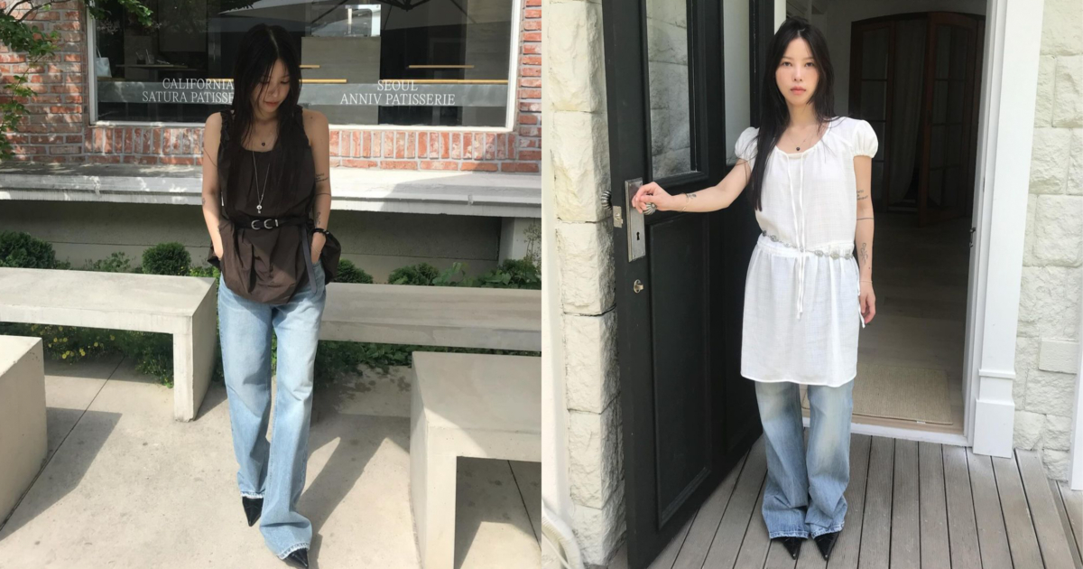 利用腰帶提高腰線穿搭示範