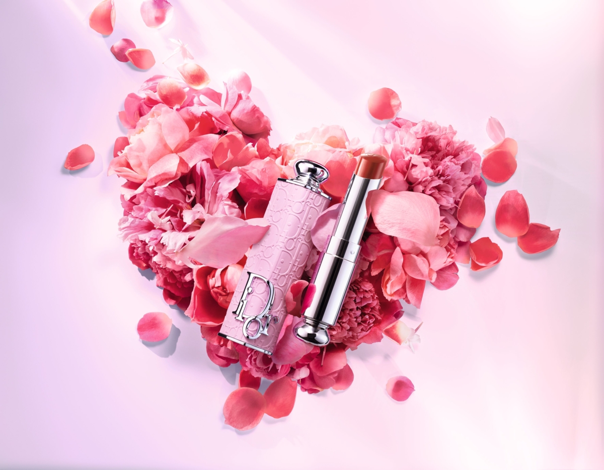 迪奧癮誘唇膏以及外殼浪漫花瓣粉