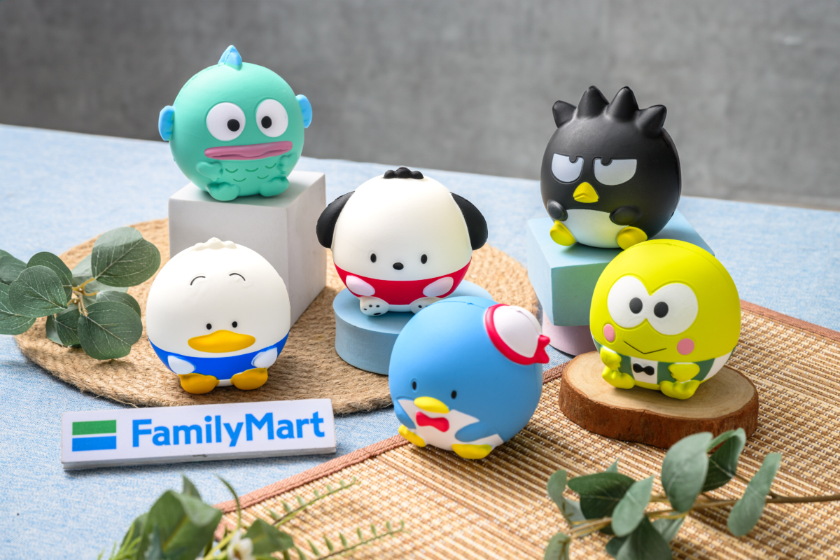 全家7/10起，購買指定20元(含)以上飲料冰品任2件，可以49元加購超萌「三麗捏捏球」