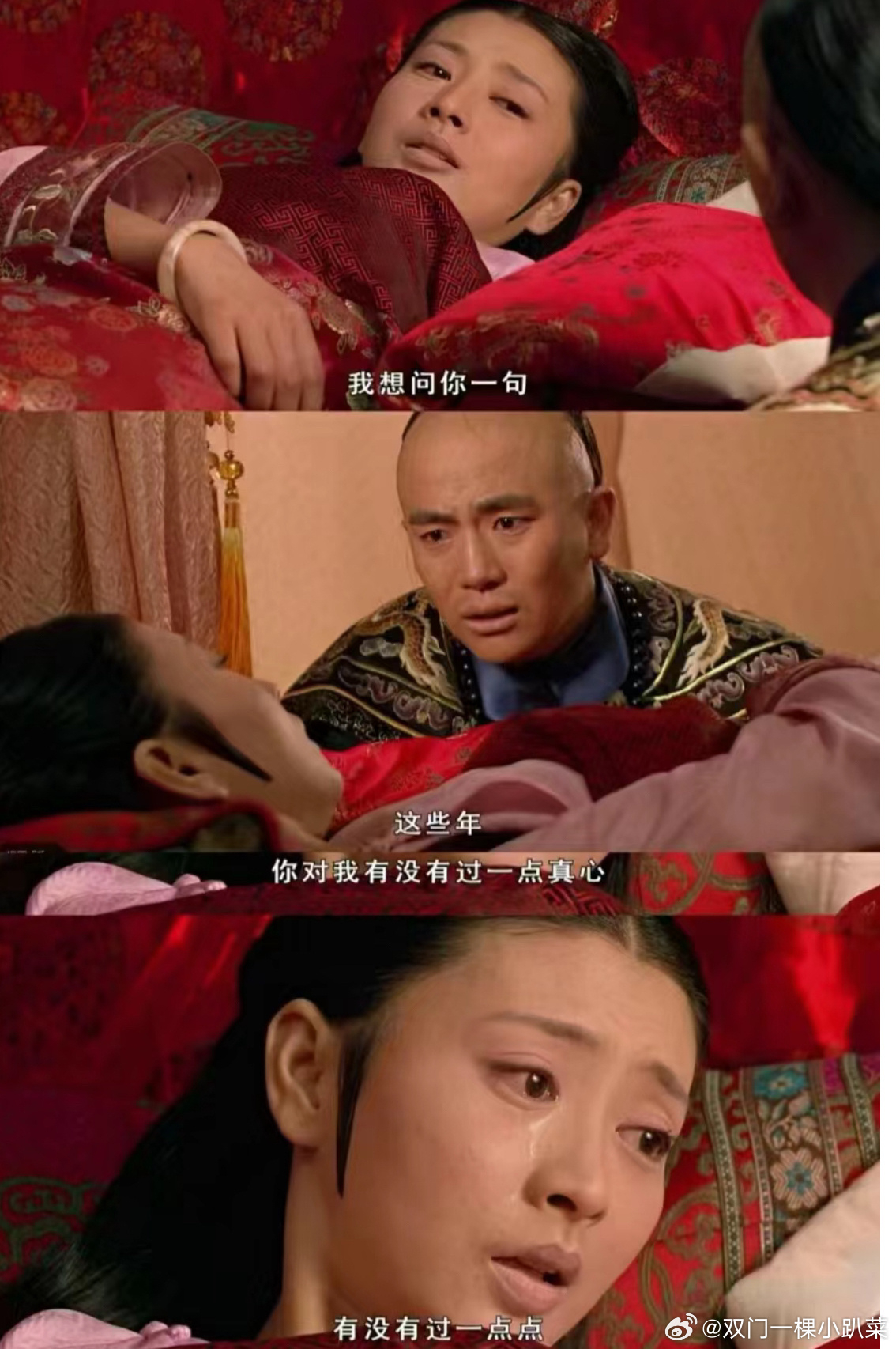 「沈眉莊」臨終之前想知道「溫太醫」對自己的心意。