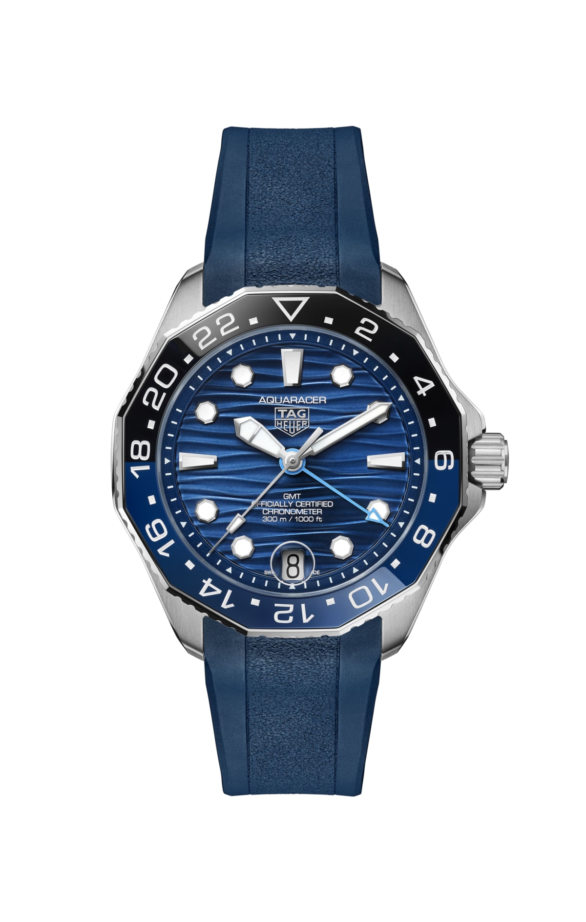TAG Heuer Aquaracer Professional 300 GMT 腕錶藍面橡膠錶帶款_參考編號WBP5114.FT6259,NT$131,200