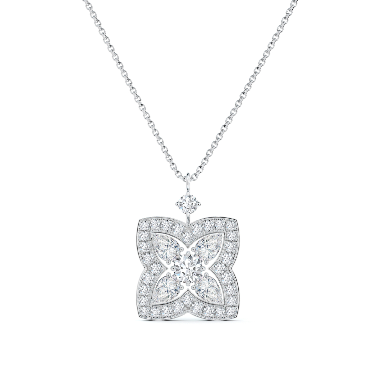 De Beers Enchanted Lotus 18K白金鑽石吊墜項鍊,NT$ 895,000