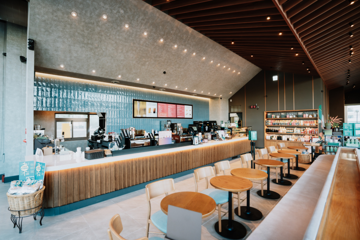 星巴克台中「沙鹿北勢門市」獨棟一層樓。