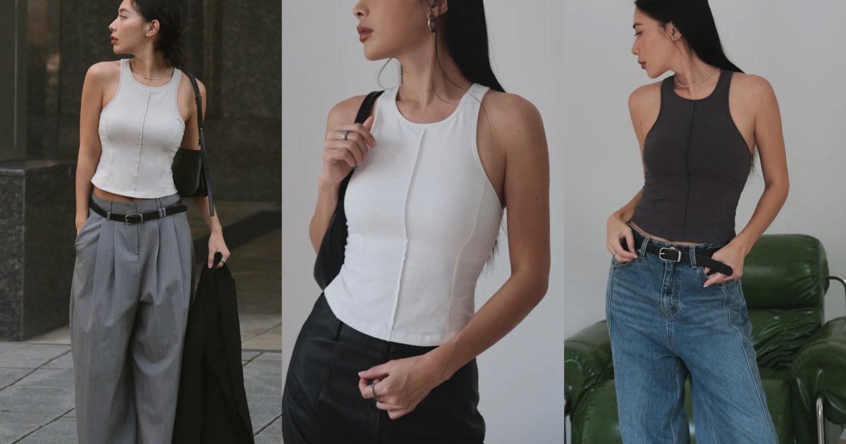 FREEDA 弧型削肩Bra背心