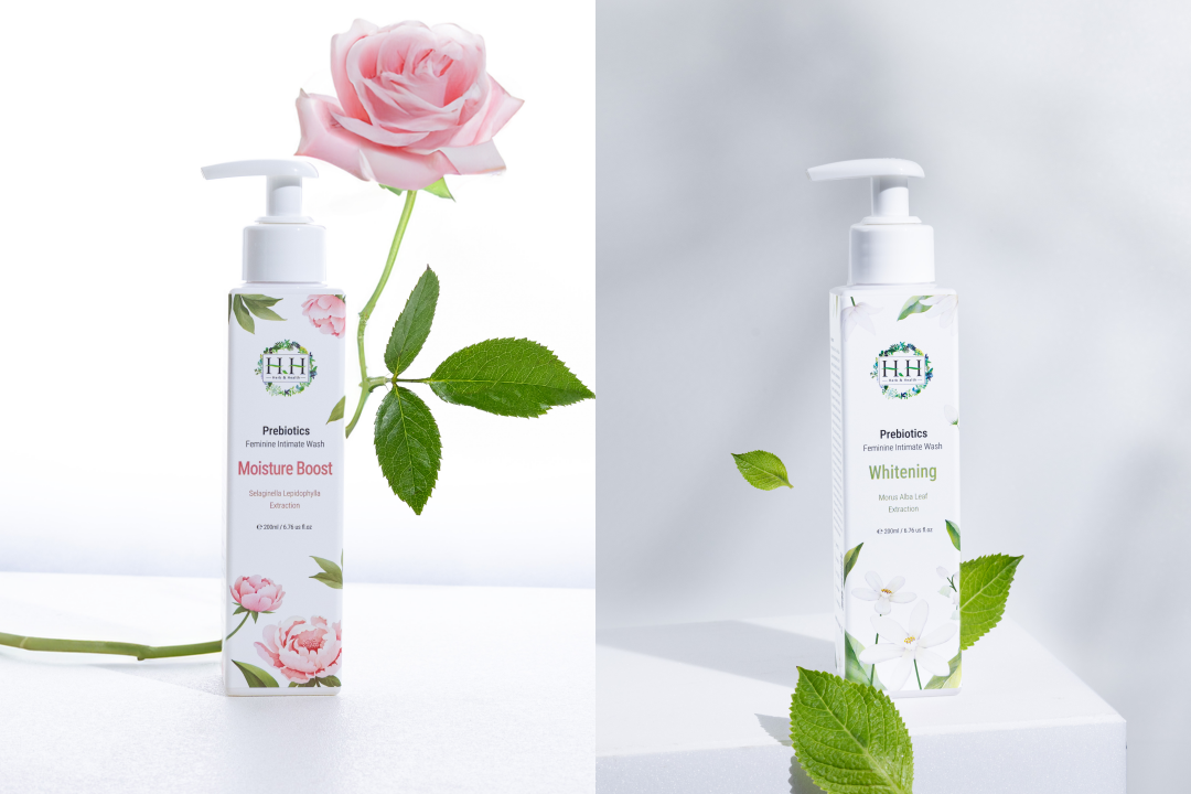 HH私密益生元潔淨露｜(左)牡丹玫瑰-滋潤版、(右)橙花鈴蘭-嫩白版